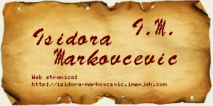 Isidora Markovčević vizit kartica